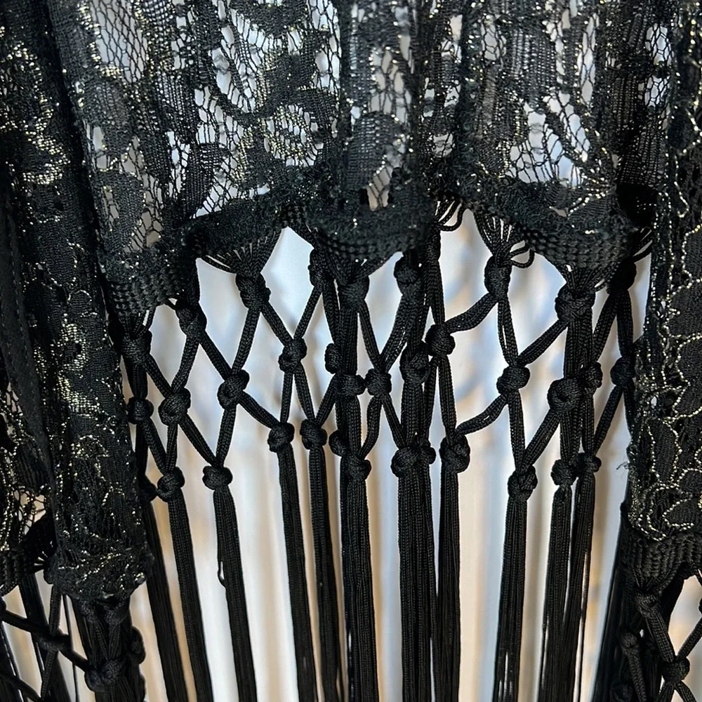 Forever 21 Medium Black/Gold Lacy Kimono - Picture 4 of 11